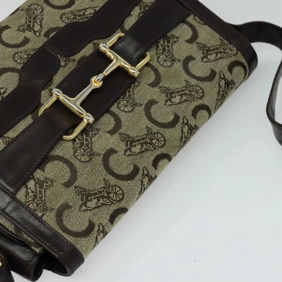 CELINE C Sulky Shoulder Bag Canvas Beige Auth - Picture 7 of 16